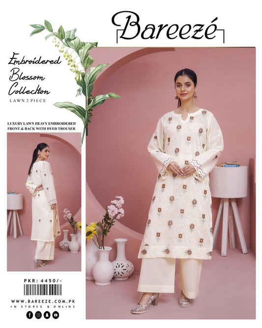 BAREEZE EMBROIDERED Lawn 2pc