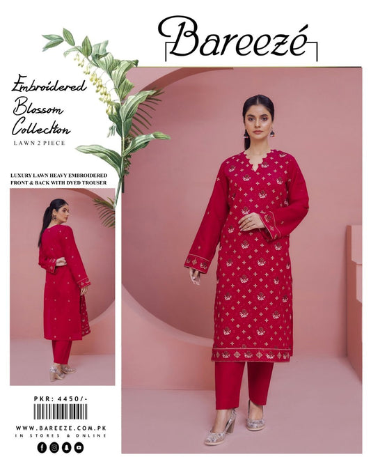 BAREEZE EMBROIDERED Lawn 2pc