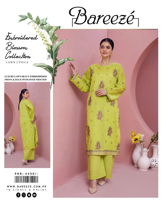 BAREEZE EMBROIDERED Lawn 2pc