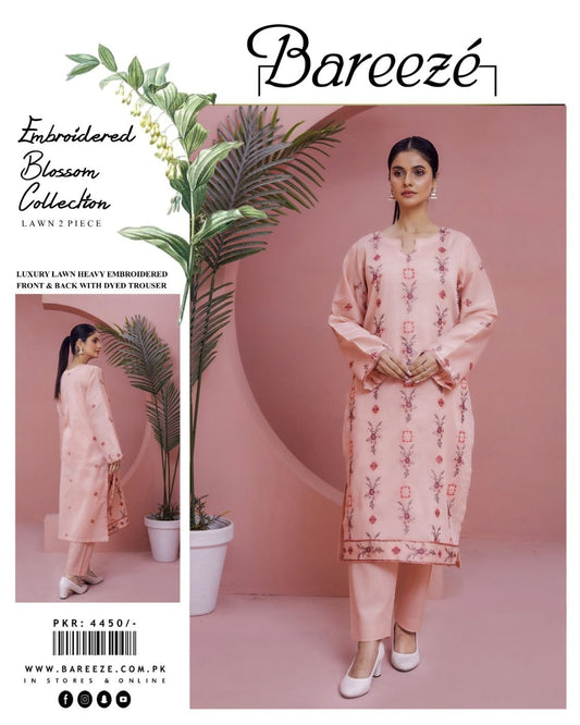 BAREEZE EMBROIDERED Lawn 2pc