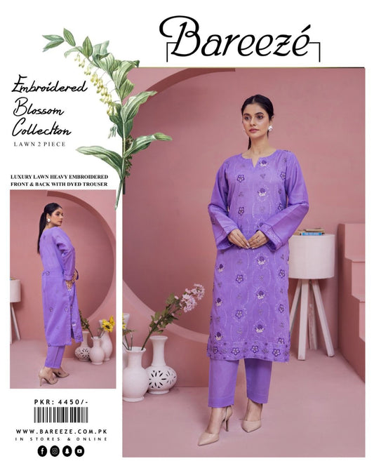 BAREEZE EMBROIDERED Lawn 2pc